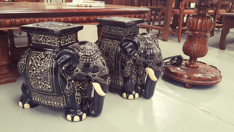 Vintage Chinese Elephant Planter Stand