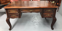 Antique French Walnut & Parquetry Top Louis XV Style Partners Desk | Antique & Vintage | Moonee Ponds Antiques | Australia Wide Delivery