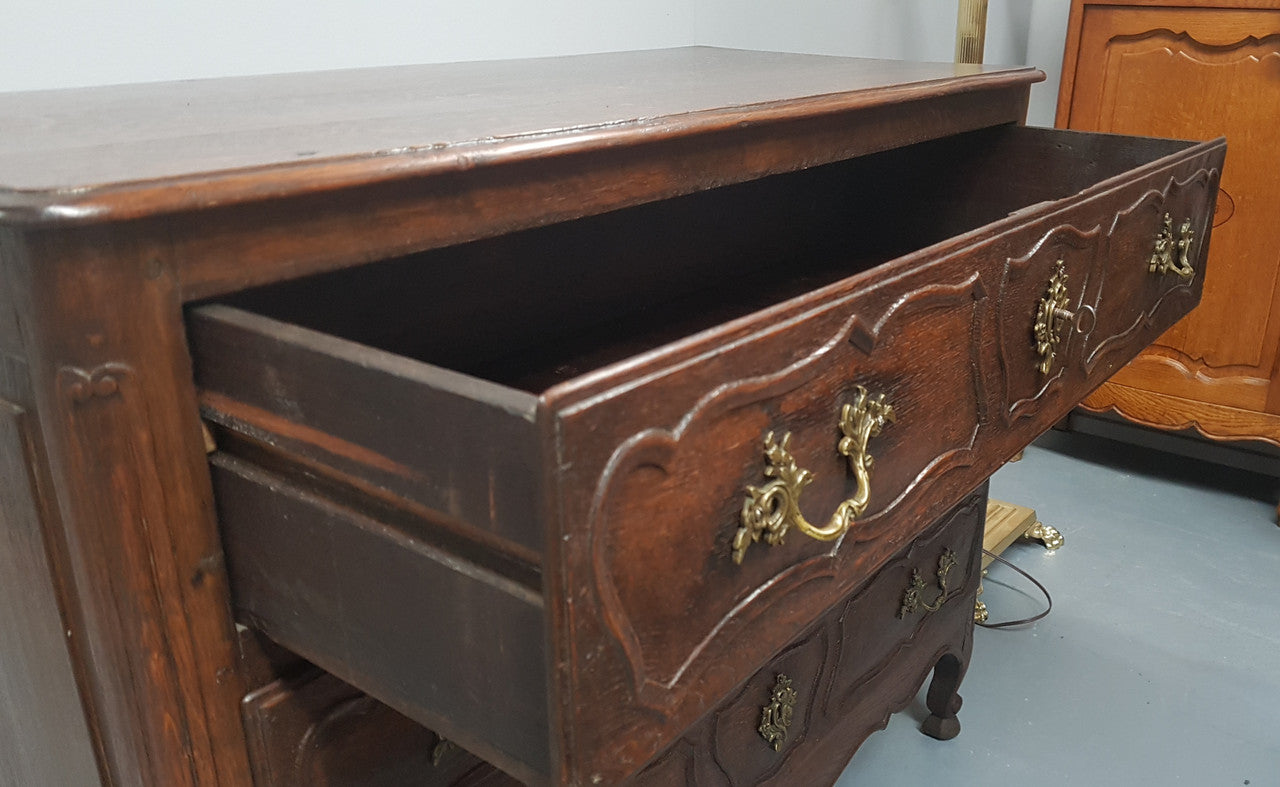 19th Century French Oak Three Drawer Commode