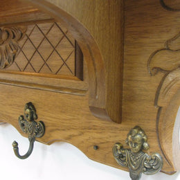 French Oak Carved Hat Rack