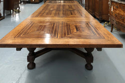 Superb Oak & Walnut 19th Century Parquetry Top Extension Table | Antique & Vintage | Moonee Ponds Antiques | Australia Wide Delivery