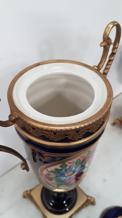 French Three-piece Sevres Style Porcelain Vase | Antique & Vintage | Moonee Ponds Antiques | Australia Wide Delivery