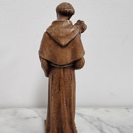 Vintage wood carved St. Anthony and baby Jesus statuette. Hand painted and is in good detailed condition.