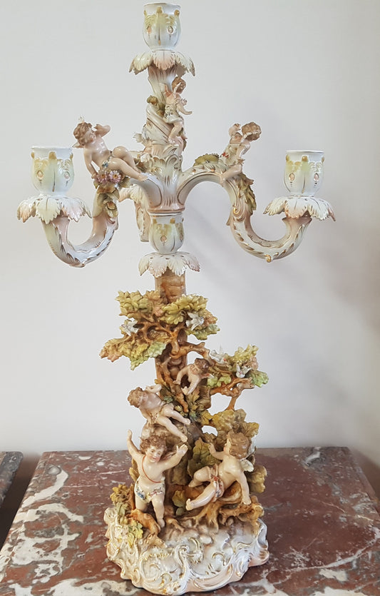 A superb 19th century Meissen style porcelain candelabra in good original condition.