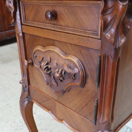 French Walnut Single Bedside Cabinet