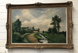 Beautiful French Signed Oil on Canvas of a Country Scene | Antique & Vintage | Moonee Ponds Antiques | Australia Wide Delivery
