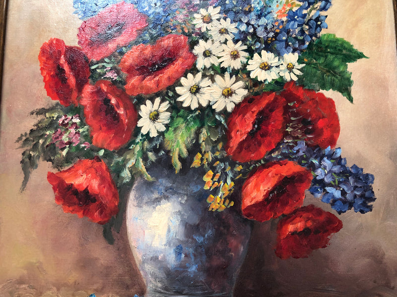 French Gilt Framed Floral Oil On Canvas