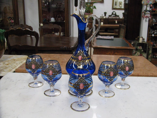 Venetian Decanter and Goblets