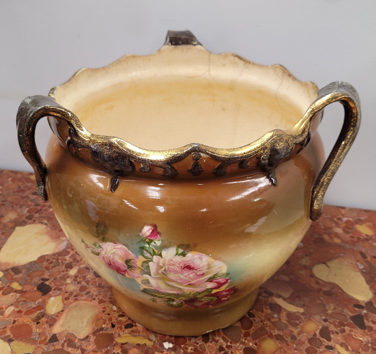 Pretty Antique Three Handled Floral Jardinière | Antique & Vintage | Moonee Ponds Antiques | Australia Wide
