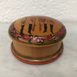 Vintage Treen Hand-Painted Trinket Box
