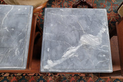 Pair of Unusual Transitional Fruit Wood Marble Top Bedside Cabinets | Antique & Vintage | Moonee Ponds Antiques | Australia Wide Delivery