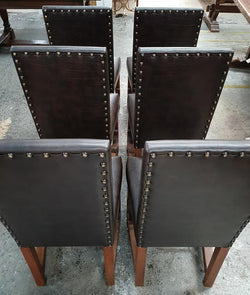 Set of Six Upholstered Leather Look Chairs | Antique & Vintage | Moonee Ponds Antiques | Australia Wide Delivery