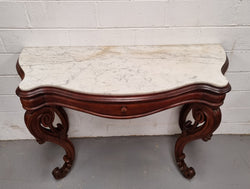 19th Century French Mahogany Marble Top Console Table | Antique & Vintage | Moonee Ponds Antiques | Australia Wide Delivery
