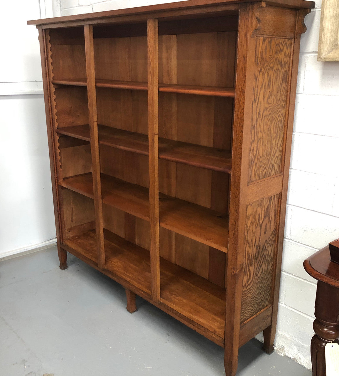 French Style Oak Open Bookcase | Antique & Vintage | Moonee Ponds Antiques | Australia Wide Delivery