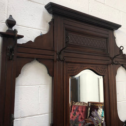 Late Victorian Hallstand with a mirror and drawer. In good original detailed condition.