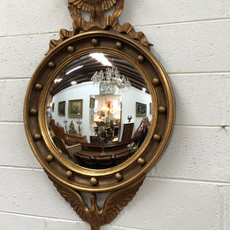 Rare Wooden Framed Convex Mirror