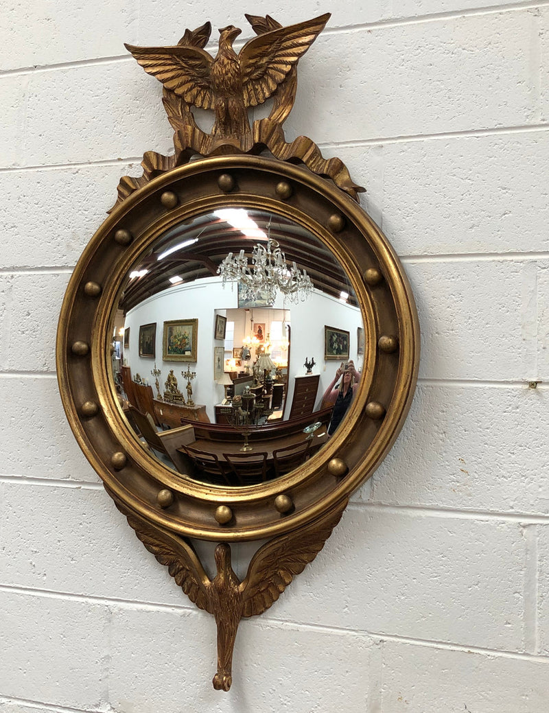 Rare Wooden Framed Convex Mirror