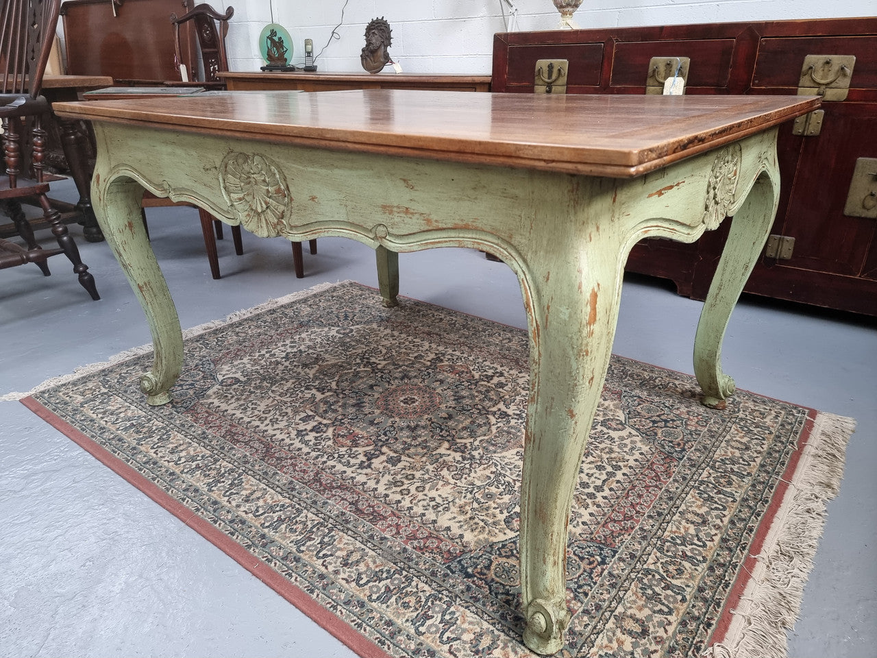 19th Century French Walnut Dining Table With Painted Base | Antique & Vintage | Moonee Ponds Antiques | Australia Wide Delivery