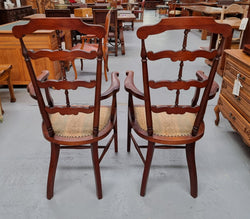 Pair of Mahogany Cottage Arm Chairs With Ladder Back | Antique & Vintage | Moonee Ponds Antiques | Australia Wide Delivery
