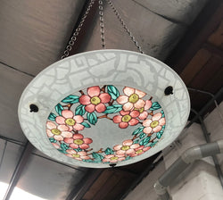 Rare French Art Deco Hanging Light Shade Hand-Painted & Signed | Antique & Vintage | Moonee Ponds Antiques | Australia Wide Delivery