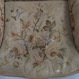 French Wing Back Tapestry Arm Chair