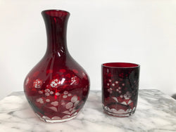 Vintage Flash Ruby Glass Water Carafe and Glass | Antique & Vintage | Moonee Ponds Antiques | Australia Wide Delivery