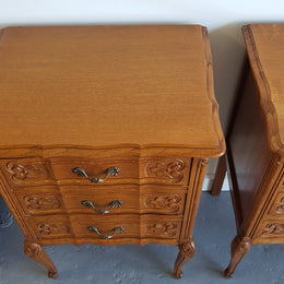 Pair Of French Provincial Oak Chest Bedsides