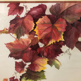 Beautiful Framed Autumn Leaves Watercolour