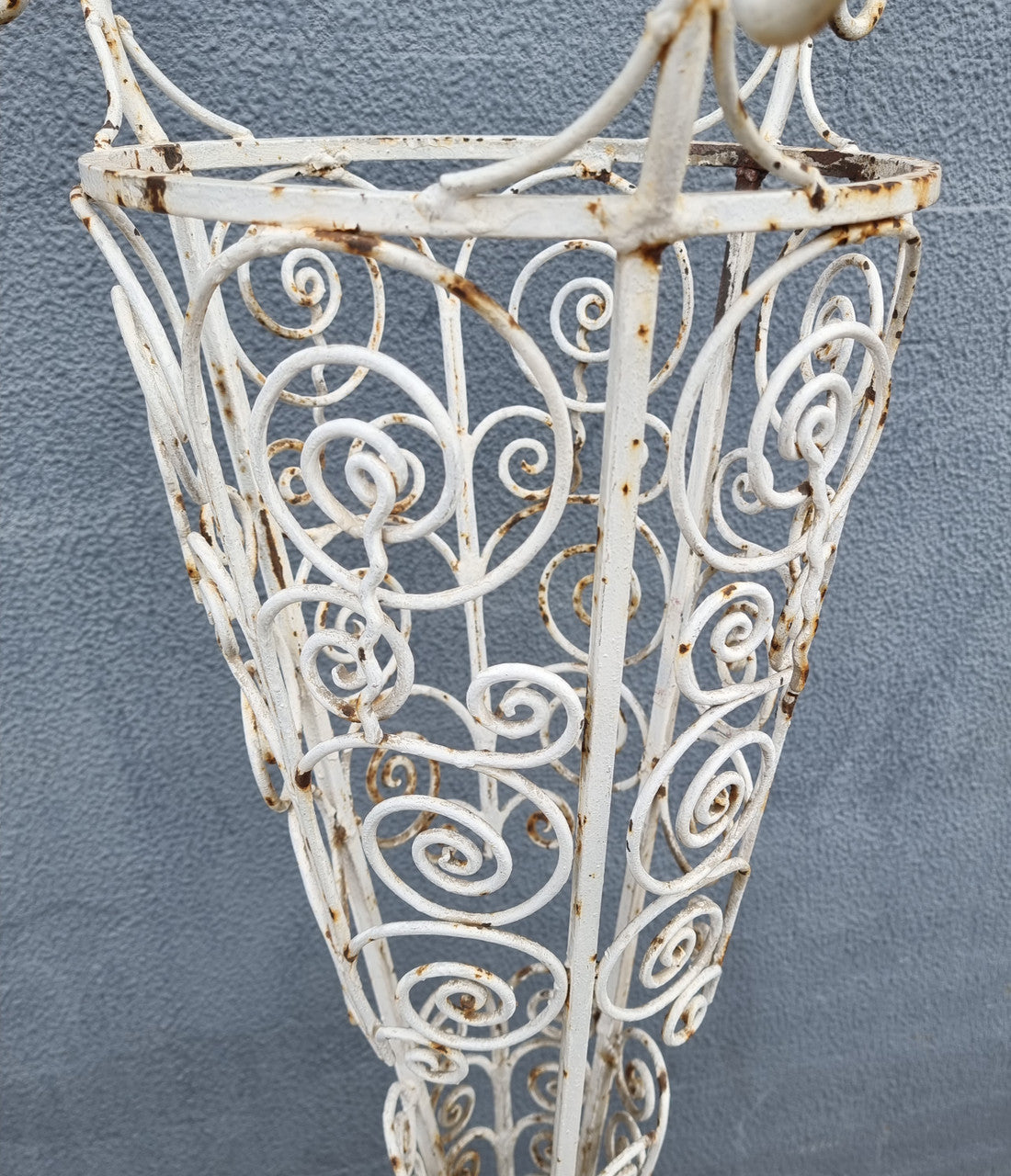 Lovely French rustic wrought iron planter stand with great detail. In good original condition. Circa 1890's