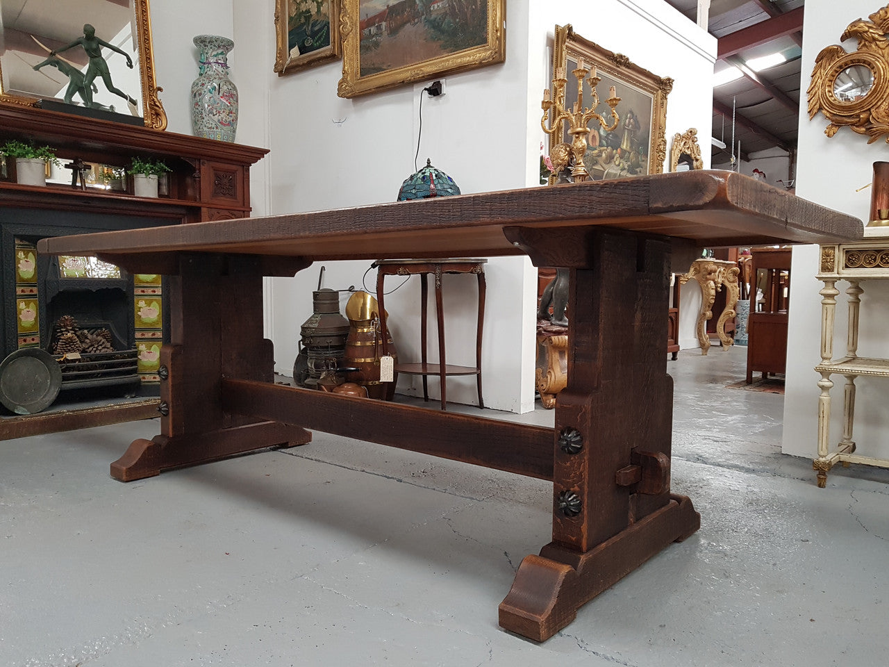 19th Century French Oak Pedestal Farmhouse Table | Antique & Vintage | Moonee Ponds Antiques | Australia Wide Delivery
