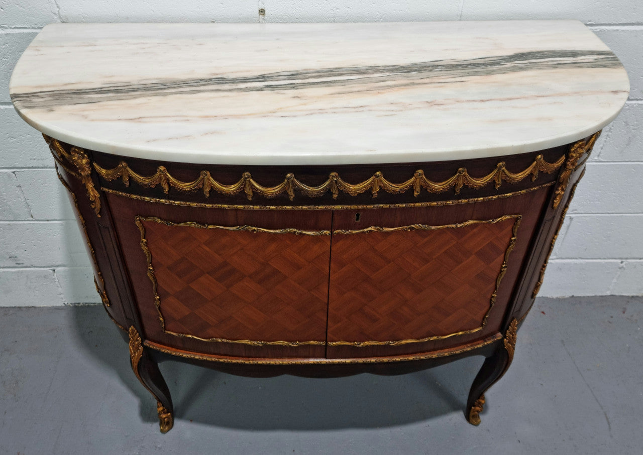 French Style Marble Top Two Door Buffet With Beautiful Decorative Mounts | Antique & Vintage | Moonee Ponds Antiques | Australia Wide Delivery