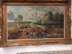 Large Oil Painting Rural Landscape | Antique & Vintage | Moonee Ponds Antiques | Australia Wide Delivery