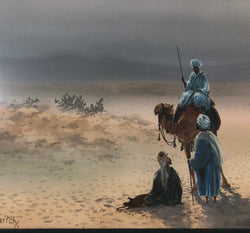 Egyptian Scene Watercolour | Antique & Vintage | Moonee Ponds Antiques | Australia Wide Delivery
