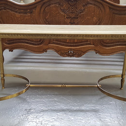 Gilt Metal Marble Top Coffee Table