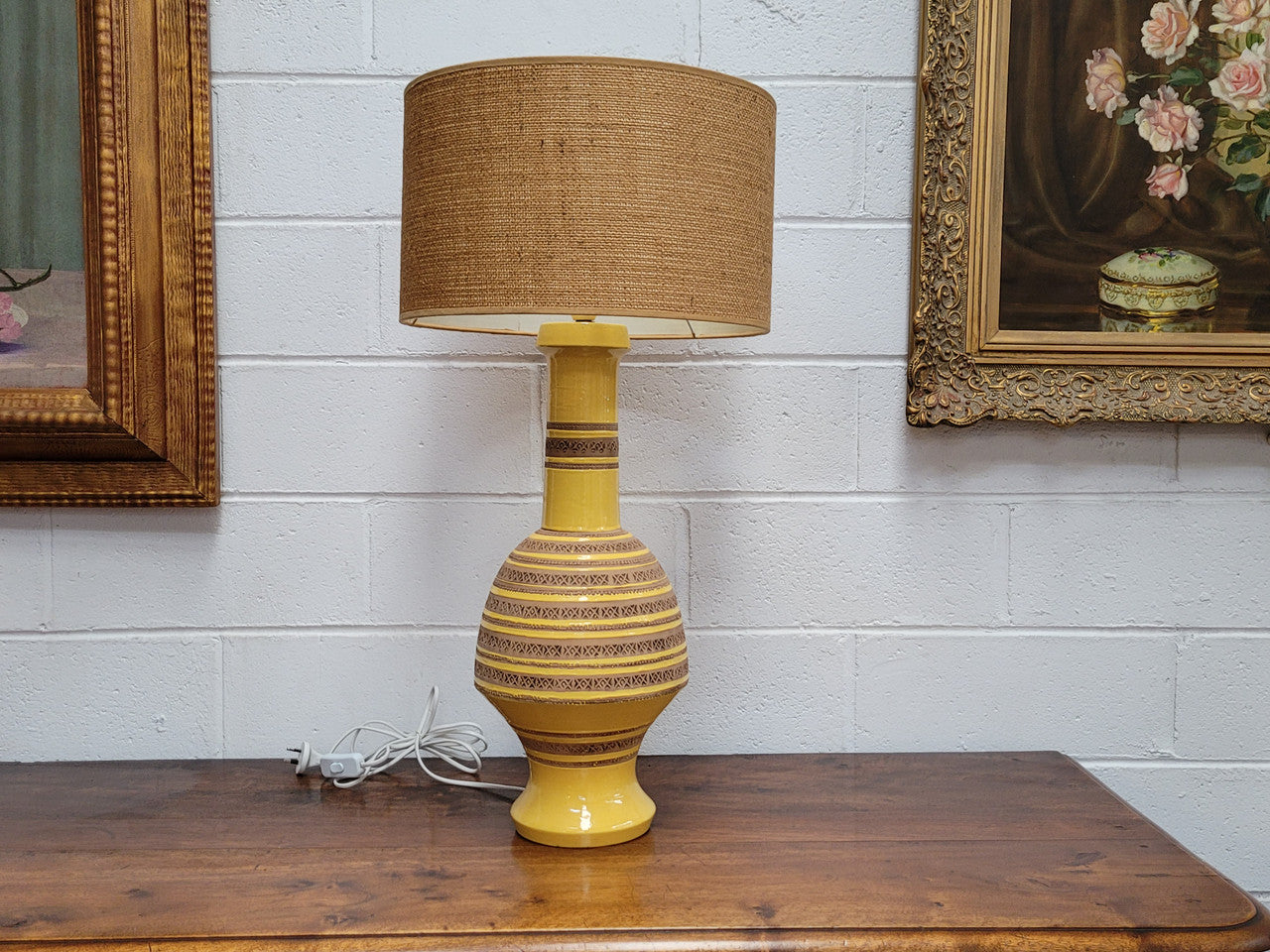 Impressive Vintage Mid-Century Bitossi Italian Terra Cotta Lamp Base & Shade | Antique & Vintage | Moonee Ponds Antiques | Australia Wide
