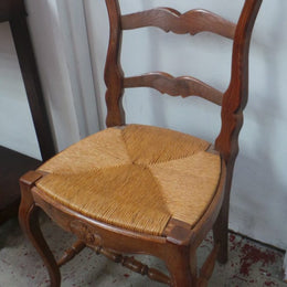 Set of Four French Oak Dining Chairs-1