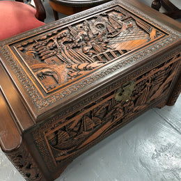 Beautiful carved Camphor wood Chest