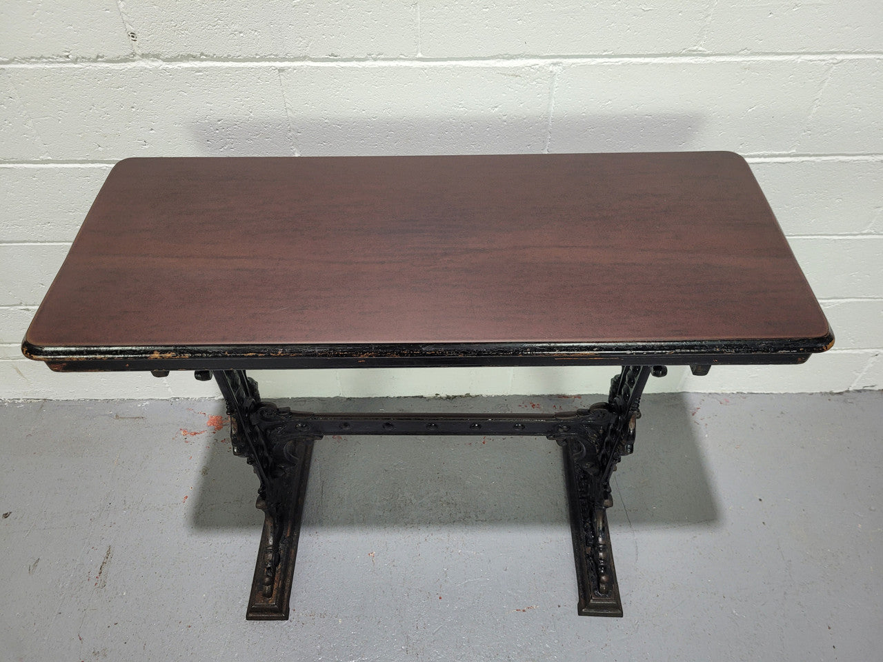 Stunning Late Victorian English Mahogany & Cast Iron Base Pub Table | Antique & Vintage | Moonee Ponds Antiques | Australia Wide Delivery
