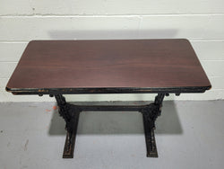 Stunning Late Victorian English Mahogany & Cast Iron Base Pub Table | Antique & Vintage | Moonee Ponds Antiques | Australia Wide Delivery