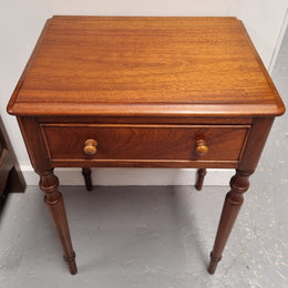 Single Mahogany One Drawer Bedside