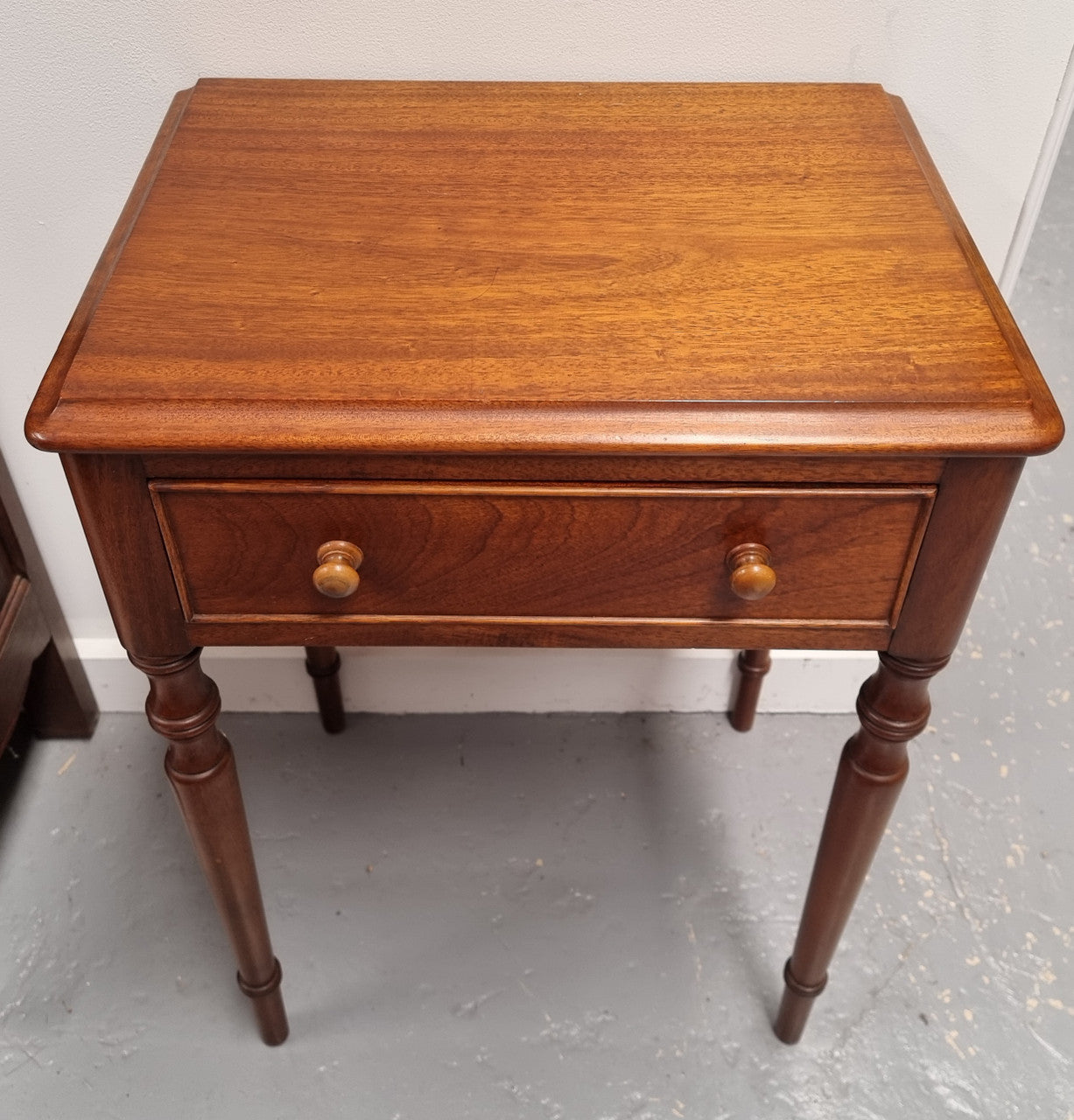 Single Mahogany One Drawer Bedside