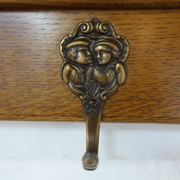 French Oak Wall Mounted Coat Rack