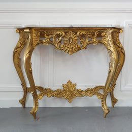 Louis XV Style French Beautifully Carved Gilt Console Table