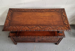 Unusual English Oak Monks Bench | Antique & Vintage | Moonee Ponds Antiques | Australia Wide Delivery