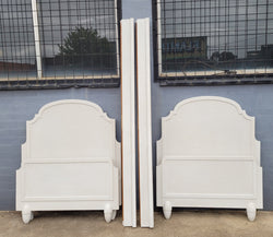 Two Attractive Vintage French Chalk Painted King Single Art Deco Beds | Antique & Vintage | Moonee Ponds Antiques | Australia Wide Delivery