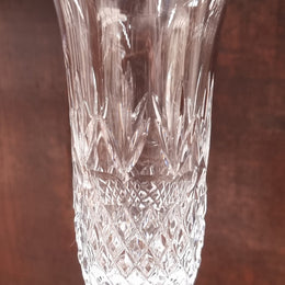 Set of eight crystal champagne glasses. In good original condition.