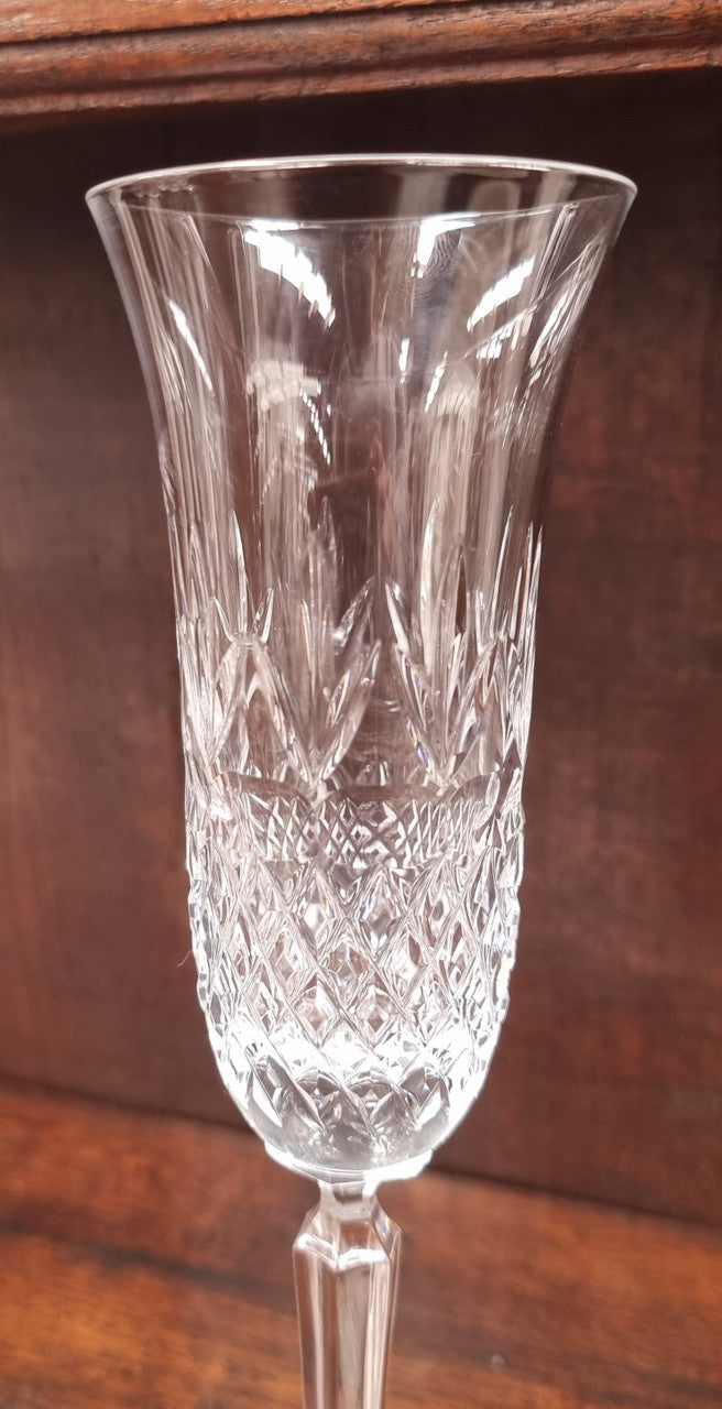 Set of Eight Crystal Champagne Glasses