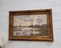 Sourced From France An Impressionist Oil Painting of A Lake Scene | Antique & Vintage | Moonee Ponds Antiques | Australia Wide Delivery