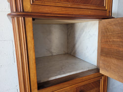 French Louis XV Walnut Single Side Cabinet with Inset Marble Top | Antique & Vintage | Moonee Ponds Antiques | Australia Wide Delivery