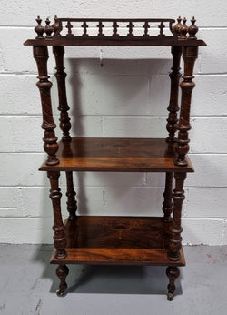 Victorian Beautifully Inlaid Walnut Three Shelf What-Not | Antique & Vintage | Moonee Ponds Antiques | Australia Wide Delivery